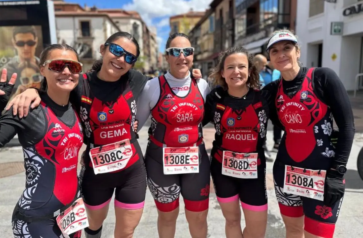 Retadas durante el segmento de carrera de un duatlón en Madrid